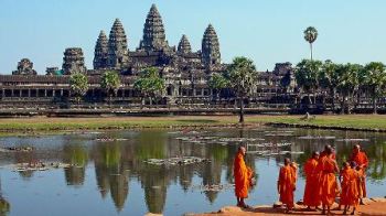 Monks at Angkor Wat
